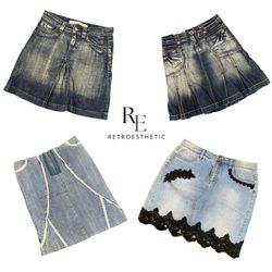 Y2K NYC IT GIRL DENIM MIDI SKIRT RE-3447