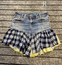 Upcycled Y2K Denim Ruffle Shorts