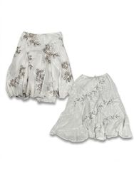 (FV-1882) Y2K White Embroidered Skirts & Peasant T..