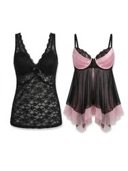 (FV-1904)     Y2K Lace Corset Cami Tops Bundle Vin..