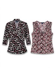 (FV-1899)     Vintage Geometric & Animal Print Wom..
