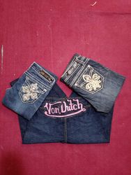 Y2k emblished and embroidery flare jens
