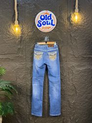 Y2K Flare Embroidered & Embellished Jeans | OSV-20..