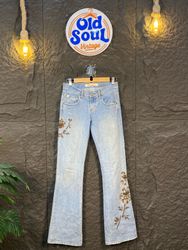 Y2K Flare Embroidered & Embellished Jeans | OSV-20..