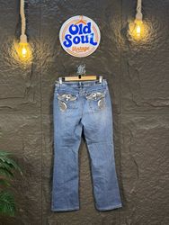 Y2K Flare Embroidered & Embellished Jeans | OSV-21..