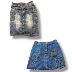 Y2k aesthetic denim skirt for women
