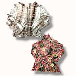 Fashionable full sleeve tops mesh &trendy style