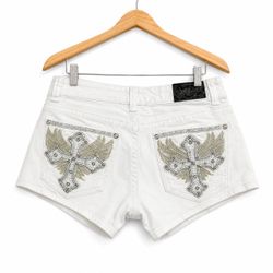 Y2K Rhinestones & Embroided Denim Shorts