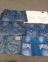 HD1499 Ladies Upcycled Y2K Embellished Denim Micro..