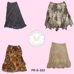 Y2K Patterned Poly Skirts – Premium Vintage Fashio..