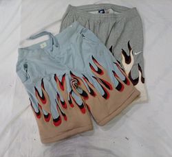 CR9662 Upcycled Mix Branded Flame Shorts