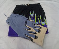 CR9665 Upcycled Mix Branded Flame Shorts
