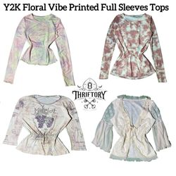 Y2K Floral Vibe Printed Full Sleeves Tops TY-066