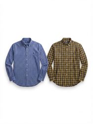(FV-1926) Polo checked Button Up Shirts