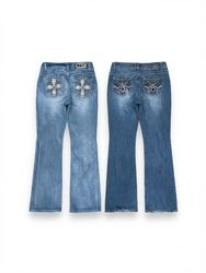 (FV-1915) Y2K MissMe BackPocket Embellishment Deta..