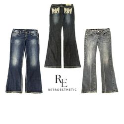 Y2K Paris Hilton Era Girl Denim Jeans RE-3452