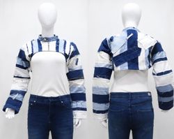 CR1878 UPCYCLED PATCHWORK BOLERO JACKET
