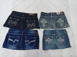 CR9714 Upcycled Y2K Mini Denim Skirts