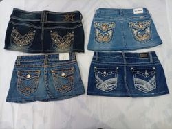 CR9716 Upcycled Y2K Mini Denim Skirts