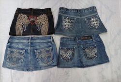 CR9720 Upcycled Y2K Mini Denim Skirts