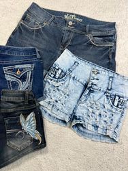 Y2k denim mini shorts