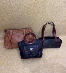 TH# 219 Vintage Y2K Fossil Leather Handb..