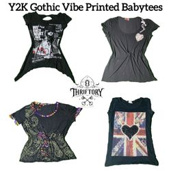 Y2K Gothic Vibe Printed Babytees TY-070