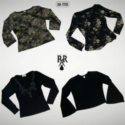 Y2k Black Gothic Full Sleeve Tops (AA-1110)