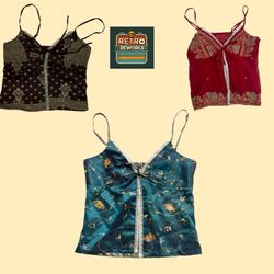 SS26 Upcycled style Lace Trim Khaddi Silk Cami Top..