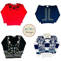 Vintage Embroidered Knit Jumper | Cottagecore Stat..