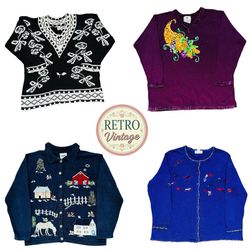 Vintage Y2K Embellished Knit Jumper | Beaded State..