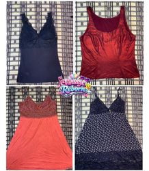 Y2K Vintage Satin & Lace Slip Cami Bundle – Metall..