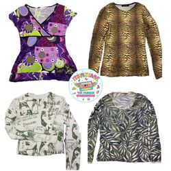 Vintage Y2K Printed Top Bundle – 10pcs Abstract, A..