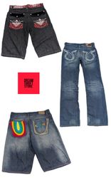 HIP-HOP JEANS AND SHORTS BRANDS INCLUDED COOGI,BIG..