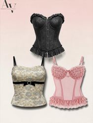 Lace, Satin & Boned Corset Bundle