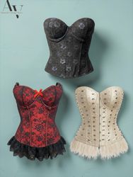 Women mixed corsets and bustier corset Top