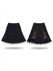 (fV-1751) Y2K Black Aesthetic Fairy Cotton Skirts