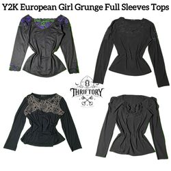 Y2K European Girl Grunge Full Sleeves Tops TY-074