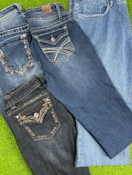 Y2k flare embroidered jeans