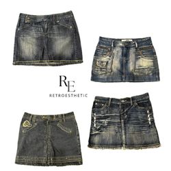 Y2K Paris Hilton Era Girl Denim Mini Skirts RE-346..