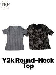 Y2k Round Neck Top.     #0045