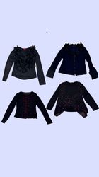 Y2k Gothic Black Revival Blouse