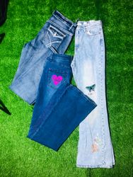 Y2k embroidery flare jeans