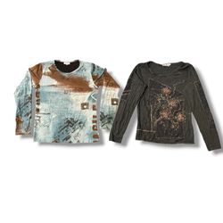T-shirt femme col rond à manches longues