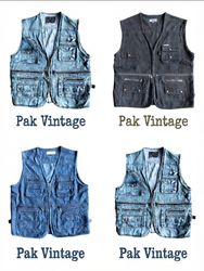 Denim cargo vest 14 pieces