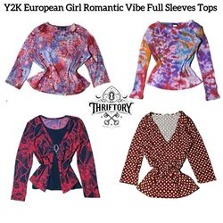 Y2K European Girl Romantic Vibe Full Sleeves Tops ..