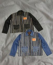 Upcycled Levi’s Striped Denim Jacket