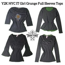 Y2K NYC IT Girl Grunge Full Sleeves Tops TY-077
