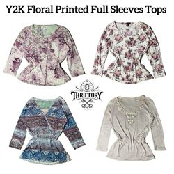 Y2K Floral Printed Full Sleeves Tops TY-079