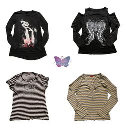 Y2K Streetwear Tops Bundle | Graphic Pri..